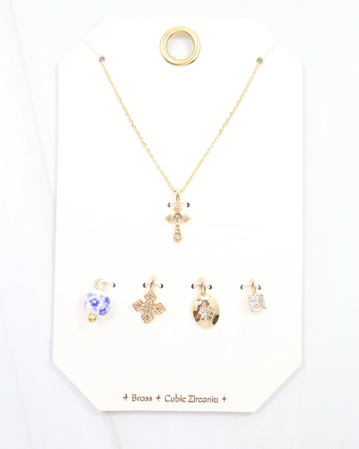 Blue Jordan Charm Necklace Set
