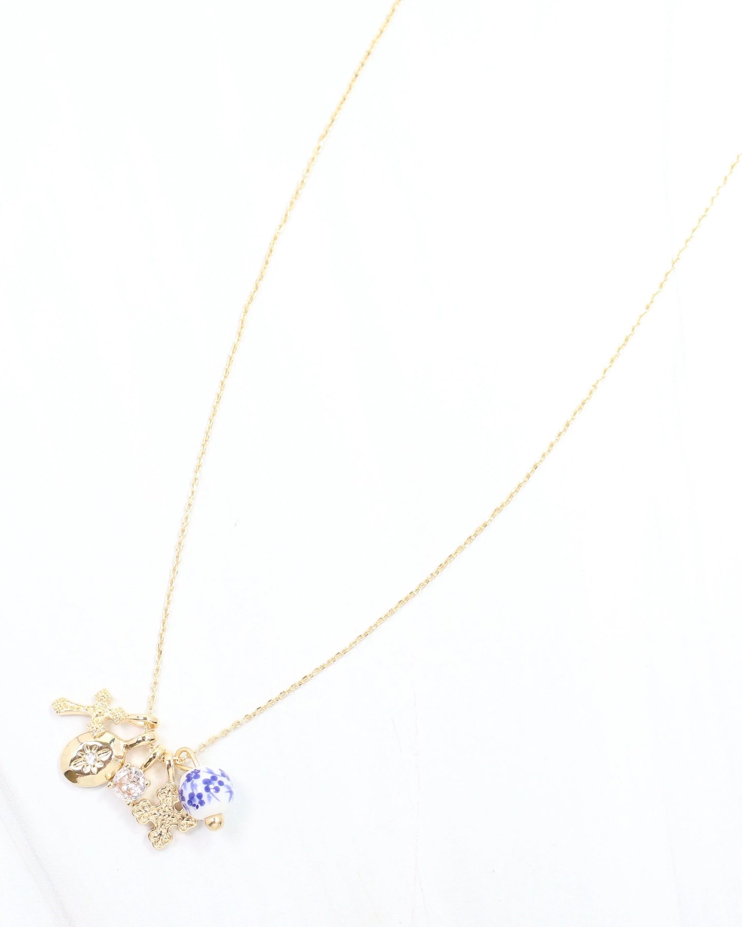 Blue Jordan Charm Necklace Set