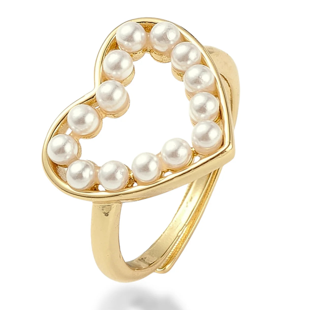 Heart of Pearls Adjustable Ring