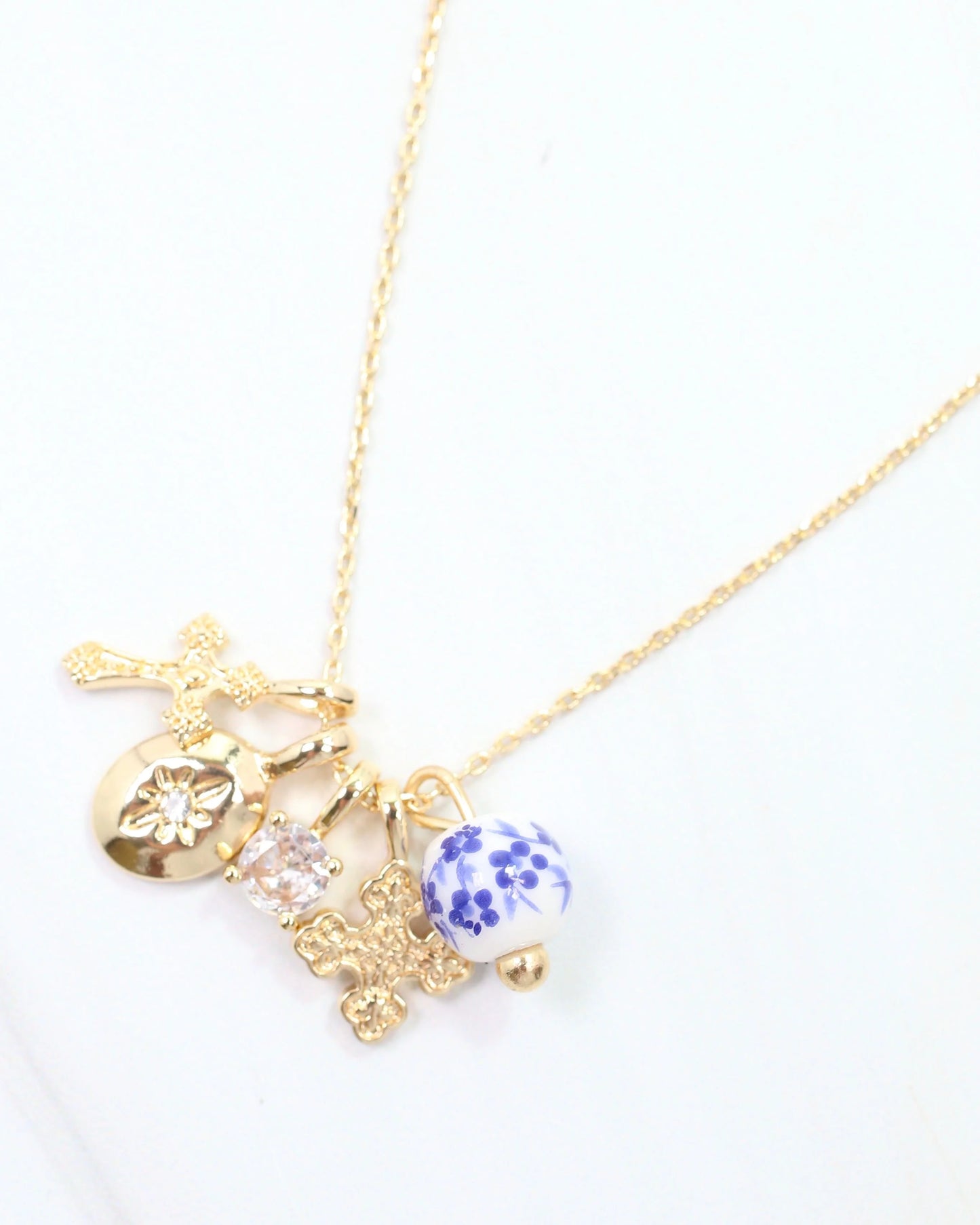 Blue Jordan Charm Necklace Set