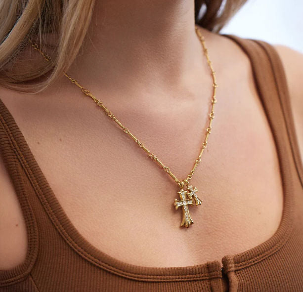 Twin Cross Necklace