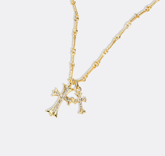 Twin Cross Necklace