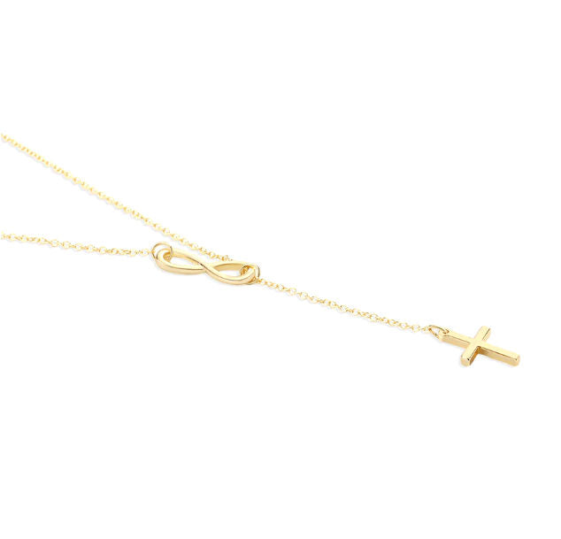 Infinity Cross Lariat Necklace