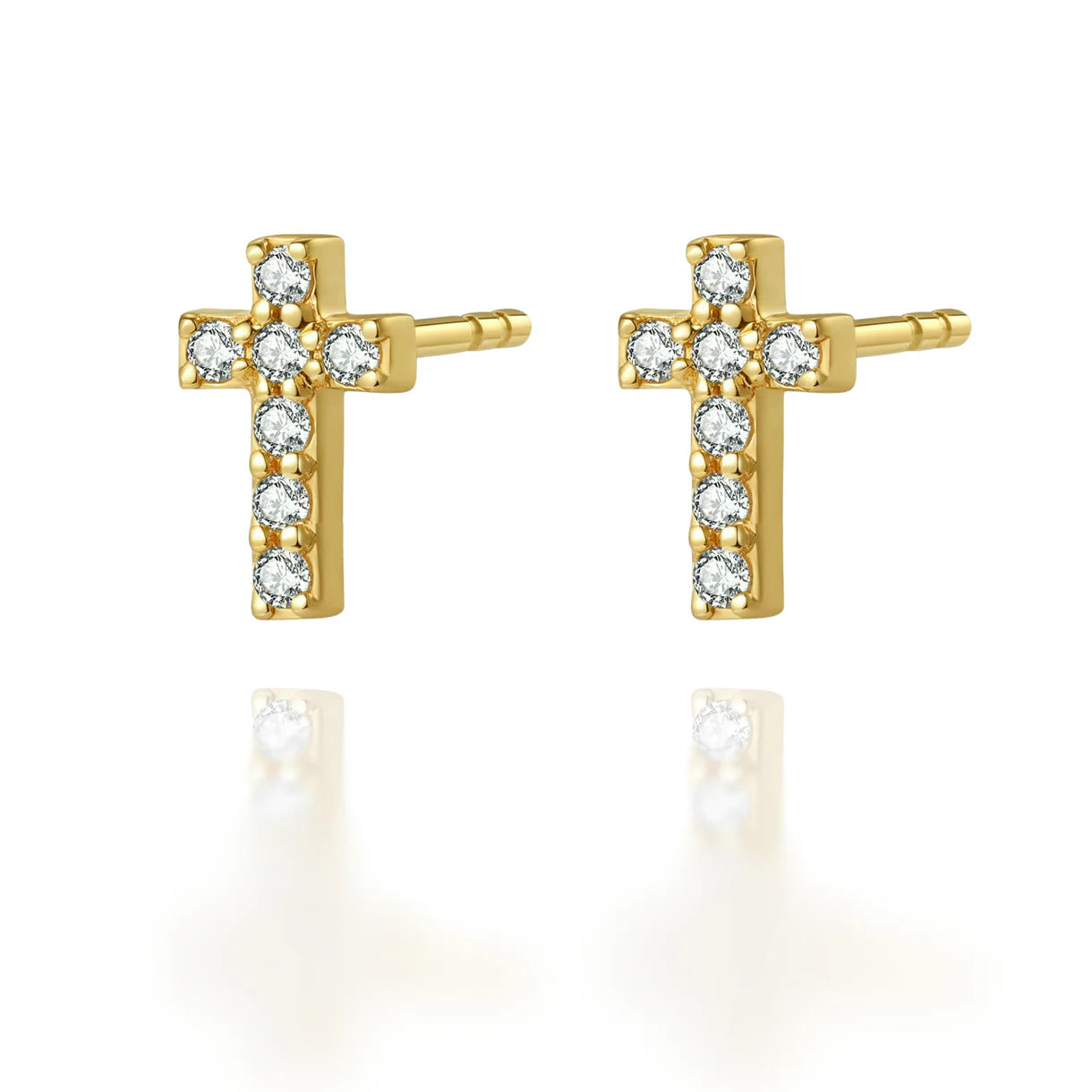 Tiny Cross Stud Earrings