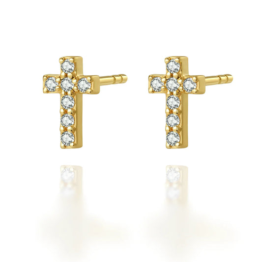 Tiny Cross Stud Earrings