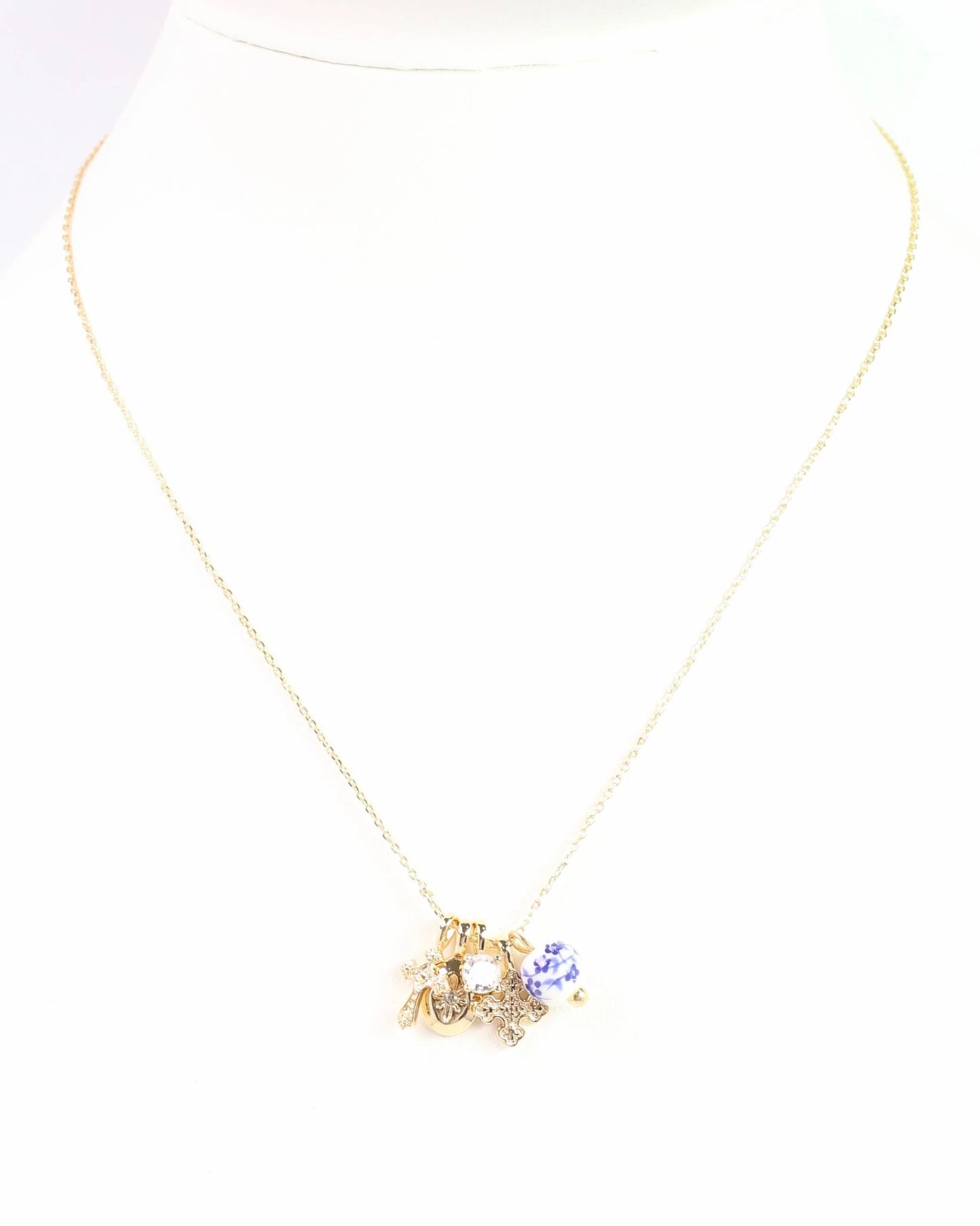 Blue Jordan Charm Necklace Set