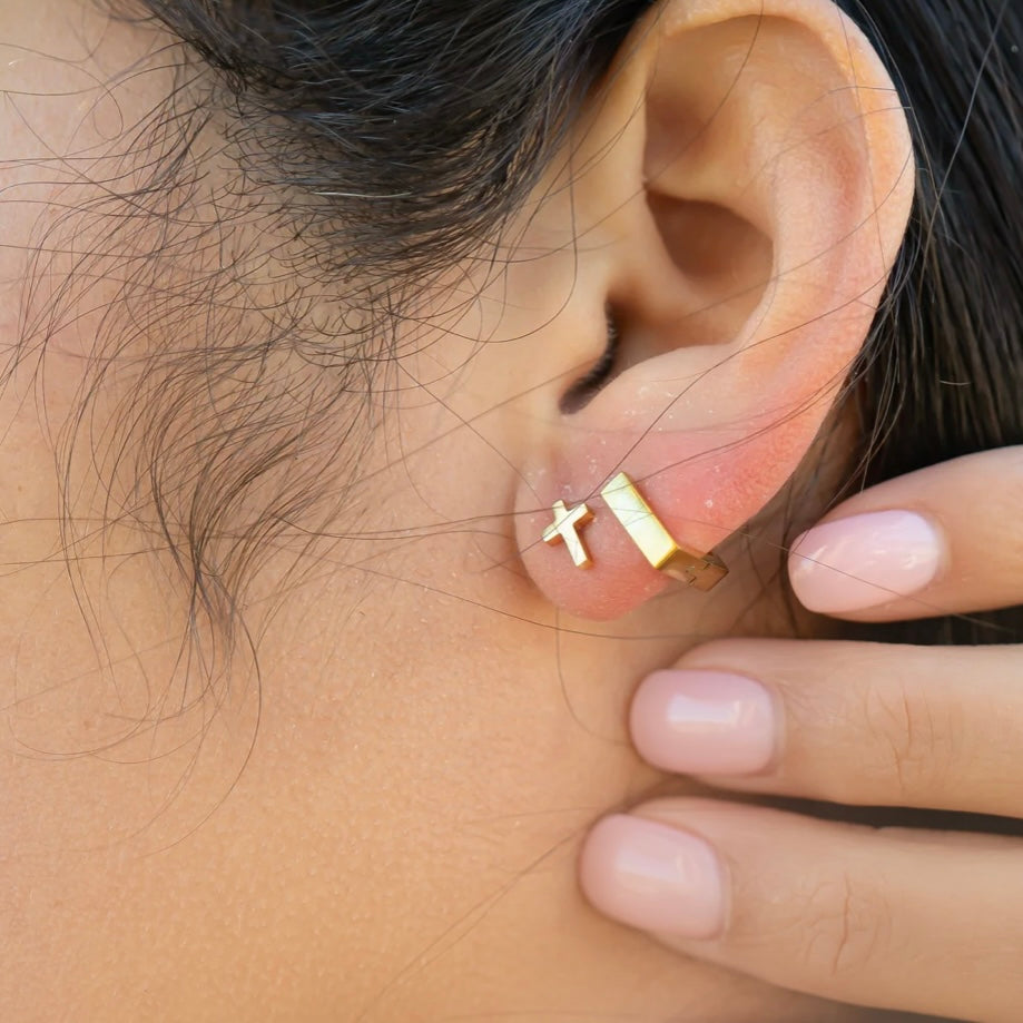 Gili X Adorned Co. Simplicity Cross Earrings