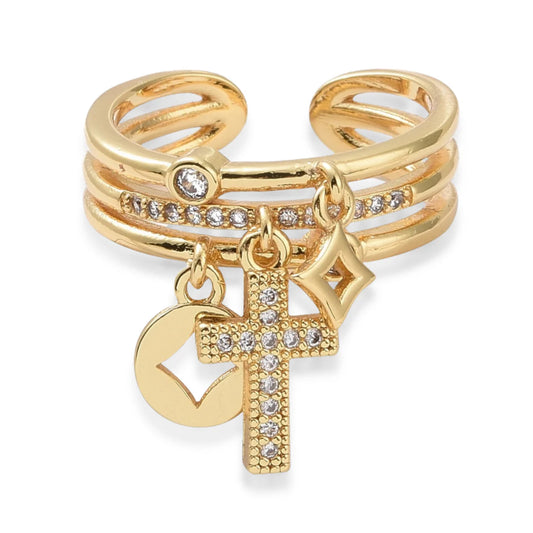 Carry Your Cross Adjustable Dangle Ring