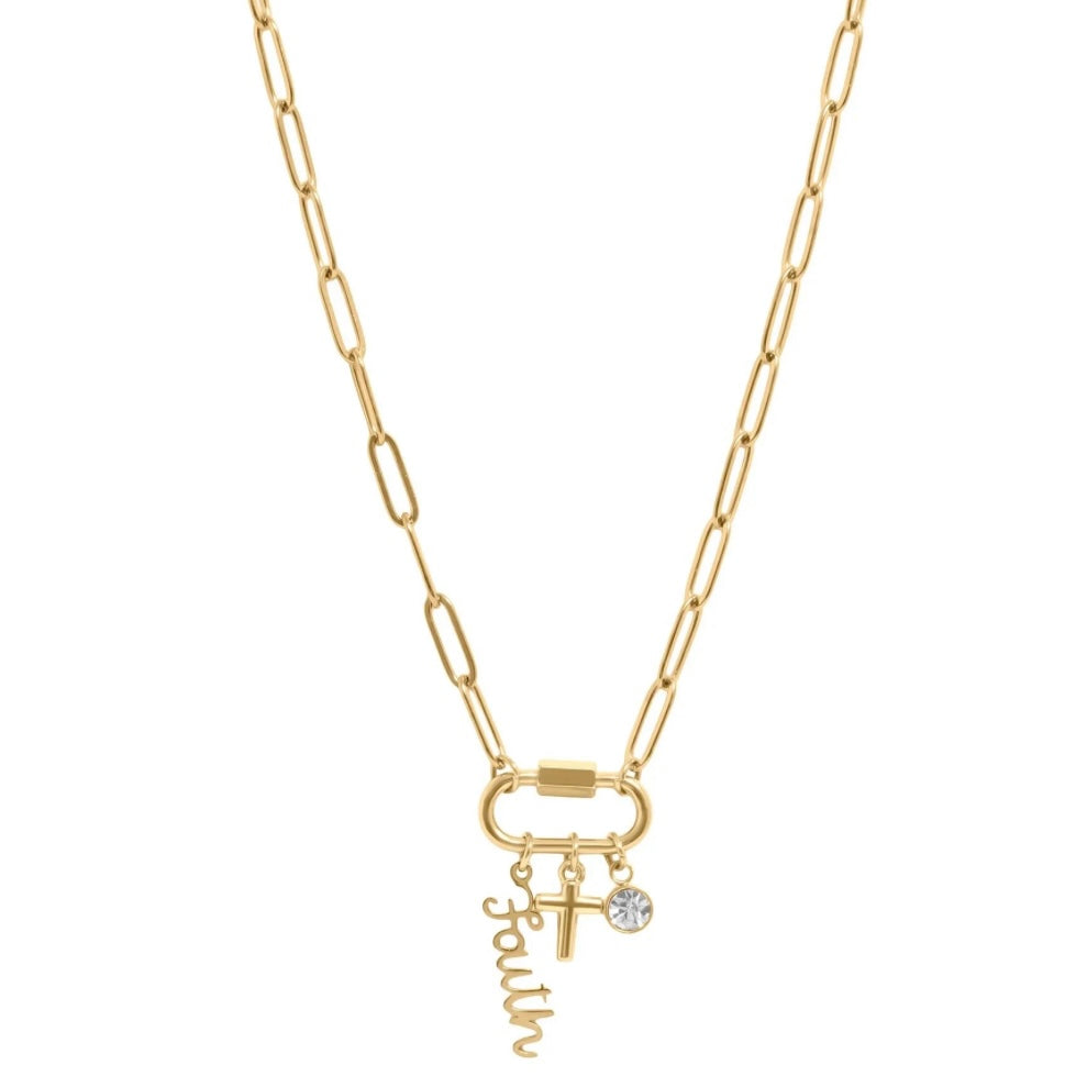 Gili X Adorned Co. Faith Carabiner Charm Necklace