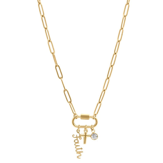 Gili X Adorned Co. Faith Carabiner Charm Necklace