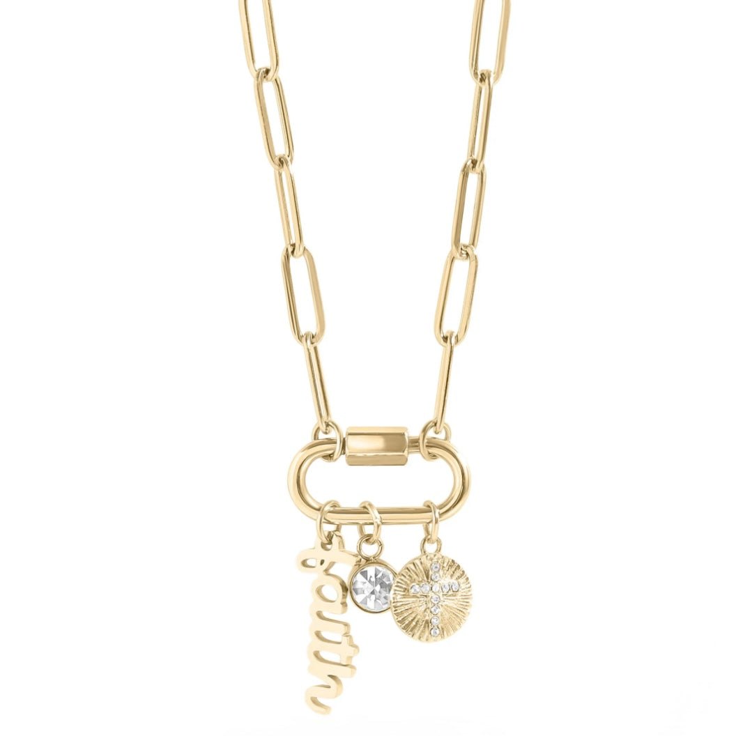 Gili X Adorned Co. Faith Carabiner Charm Necklace