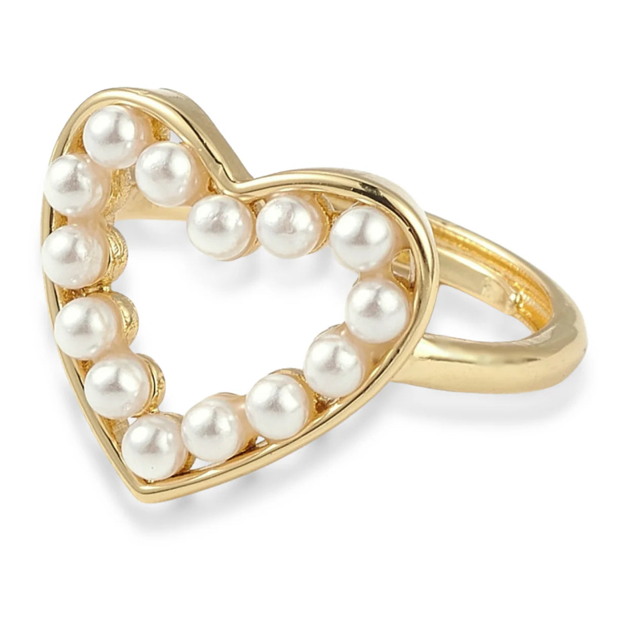 Heart of Pearls Adjustable Ring