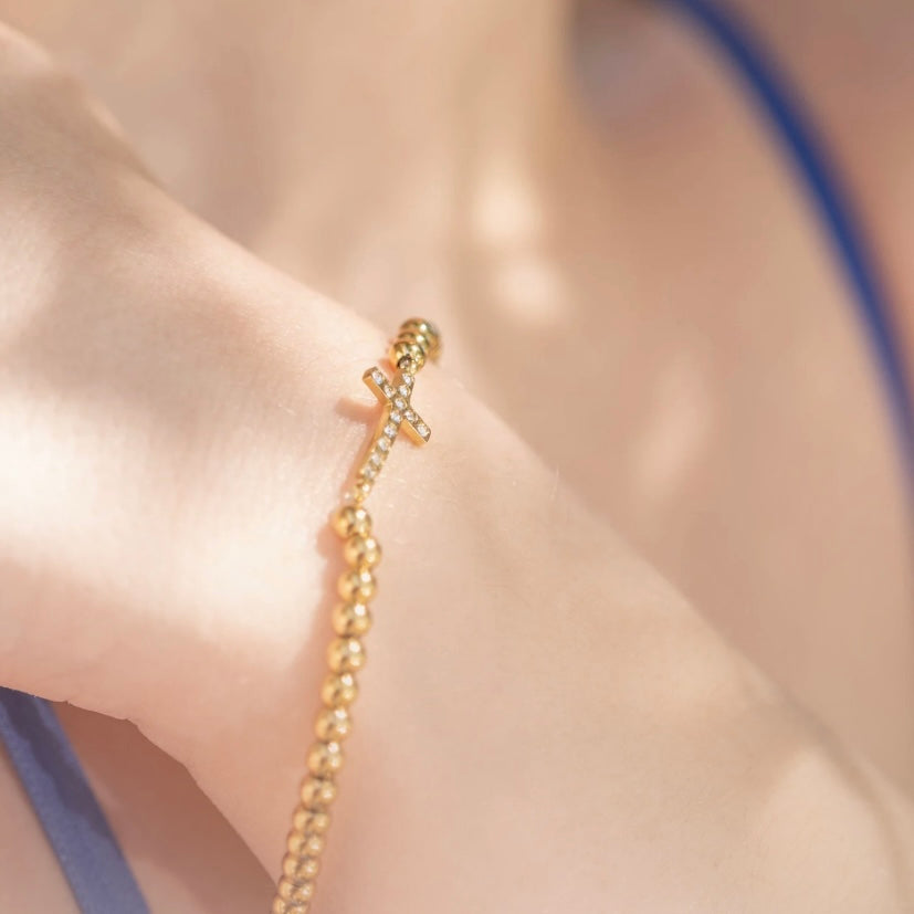 Gili X Adorned Co. Beaded Cross Bracelet