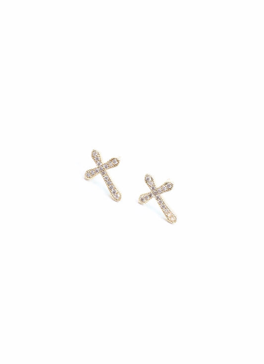 Tiny Cross Stud Earrings