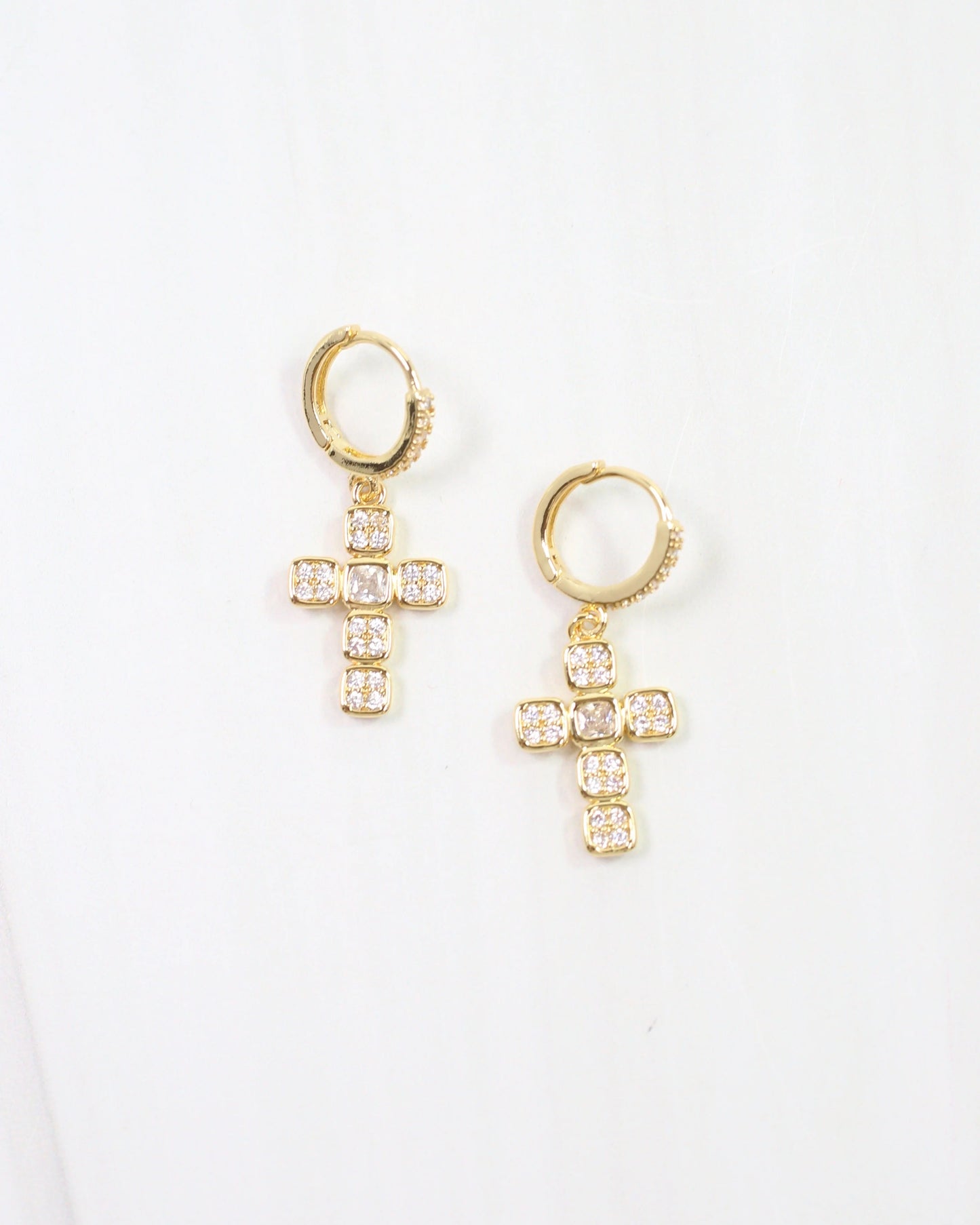 Nadia Cross Huggie Earrings