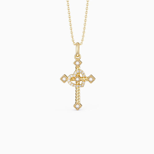 Heart Cross Cord Pendant Necklace